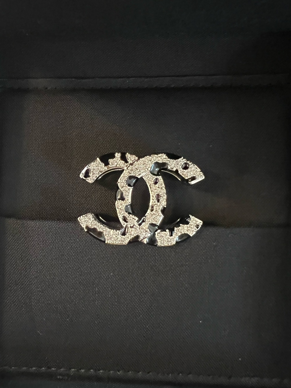 Chanel scarf ring 26A animal print silver